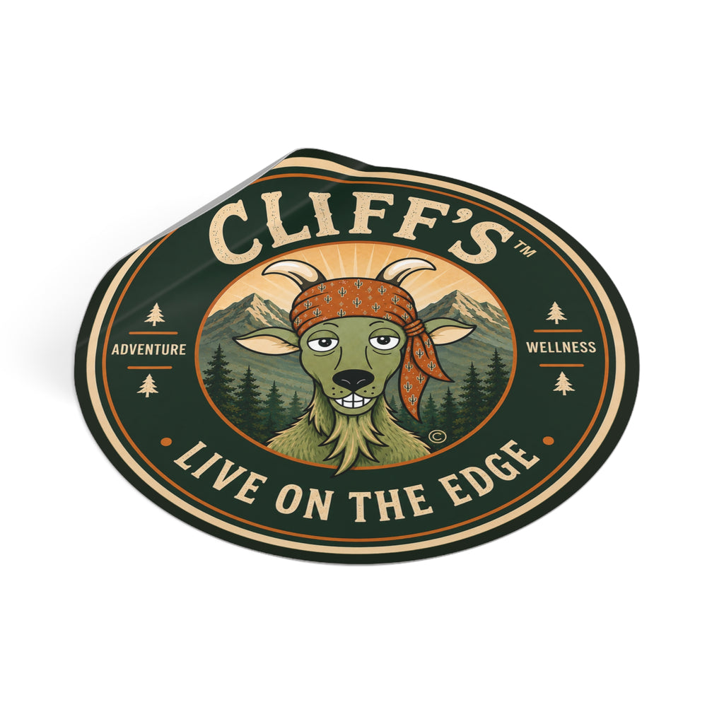 Cliff's™ Live on the Edge Round Logo Vinyl Sticker