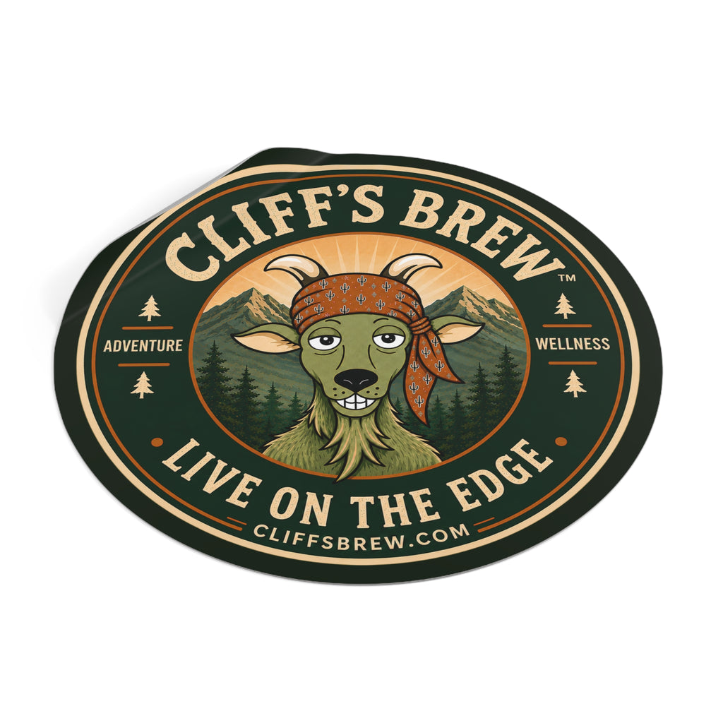 Cliff's™ Live on the Edge Round Logo Vinyl Sticker