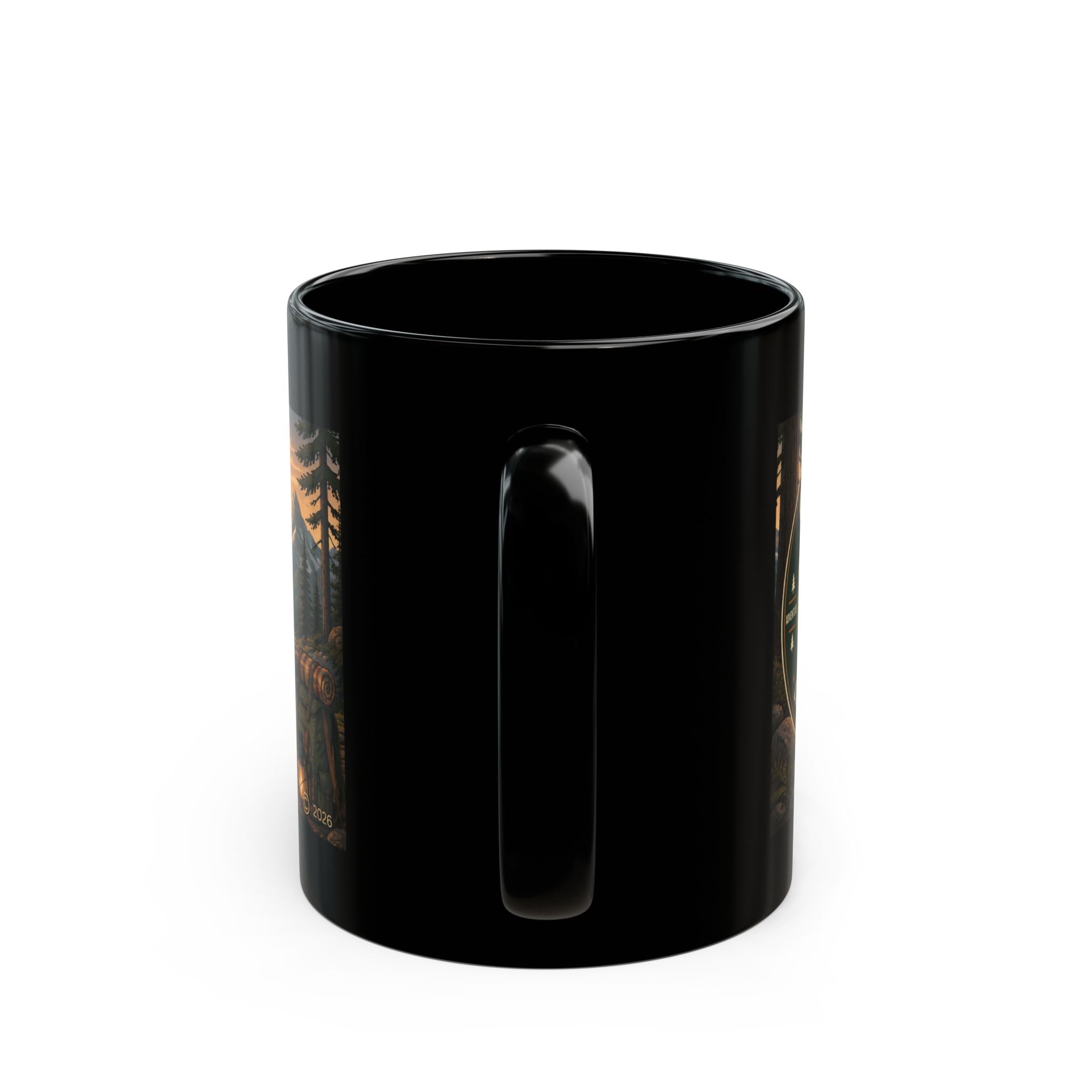 Cliff’s Campfire Black Coffee Mug – "Live on the Edge" Outdoor Adventure Gift (11oz & 15oz)