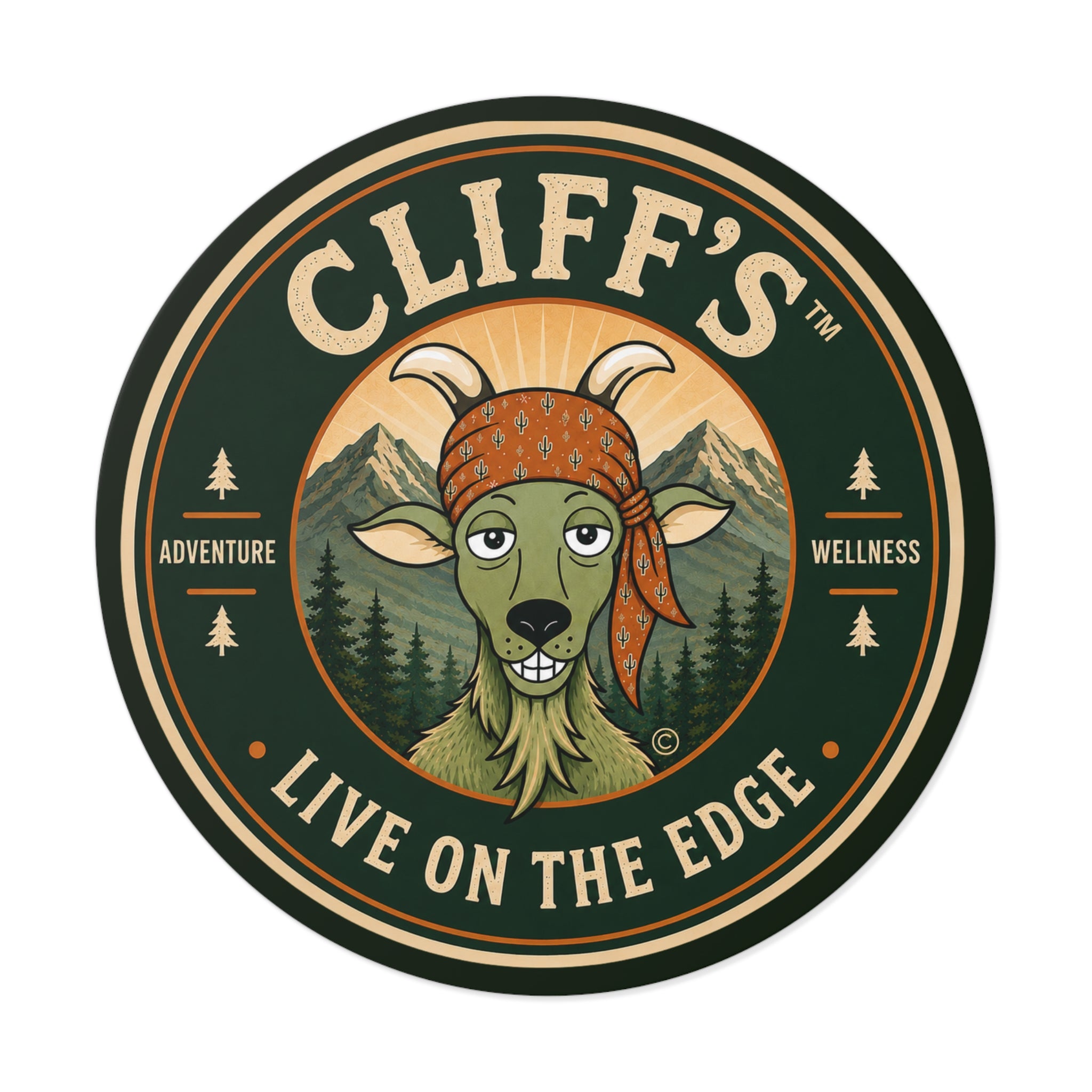Cliff's™ Live on the Edge Round Logo Vinyl Sticker