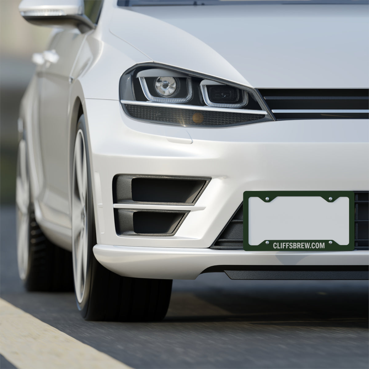 Metal License Plate Frame – Brushed Steel Frame with CLIFFSBREW.com