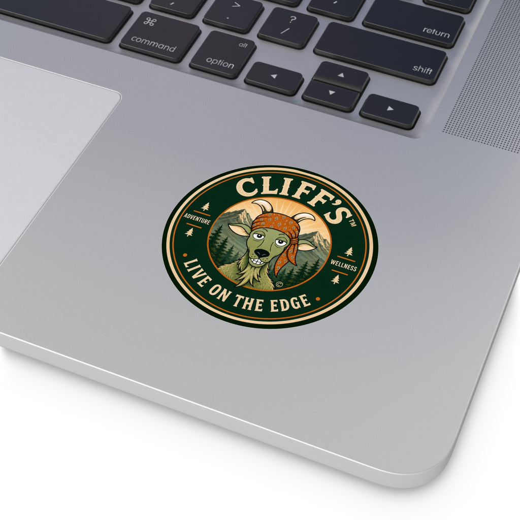 Cliff's™ Live on the Edge Round Logo Vinyl Sticker
