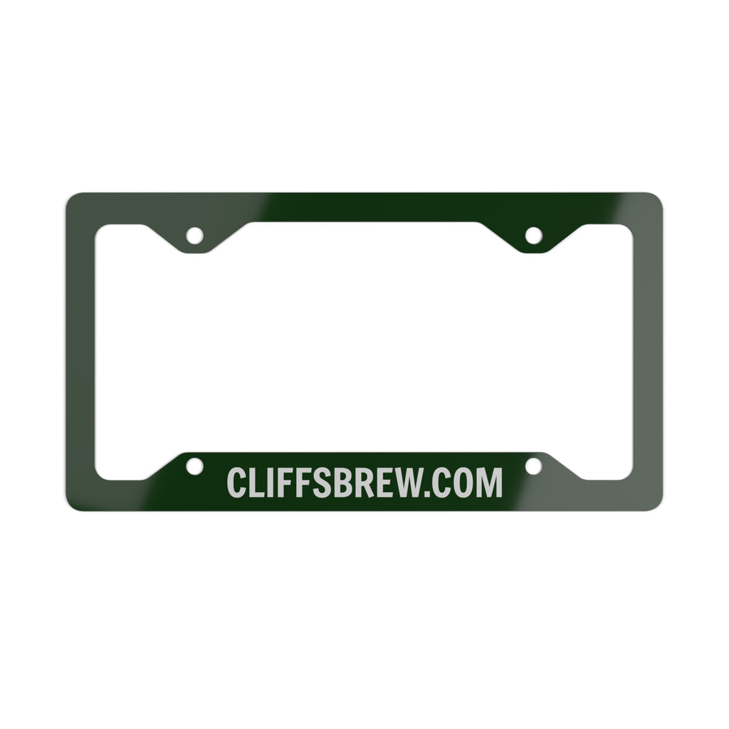 Metal License Plate Frame – Brushed Steel Frame with CLIFFSBREW.com