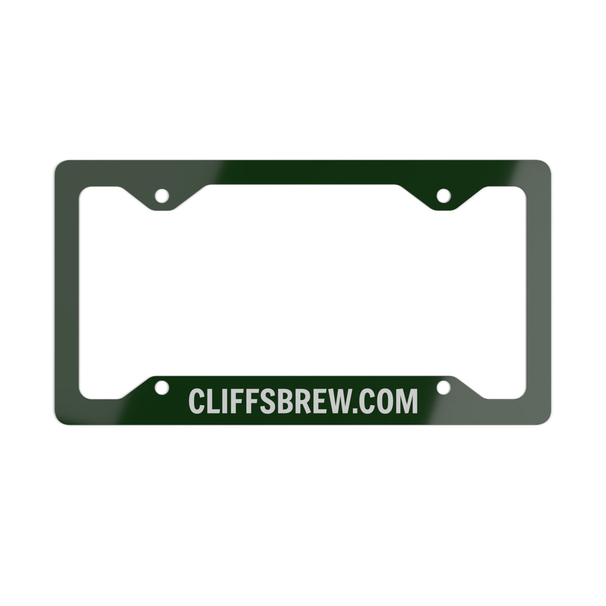 Metal License Plate Frame – Brushed Steel Frame with CLIFFSBREW.com