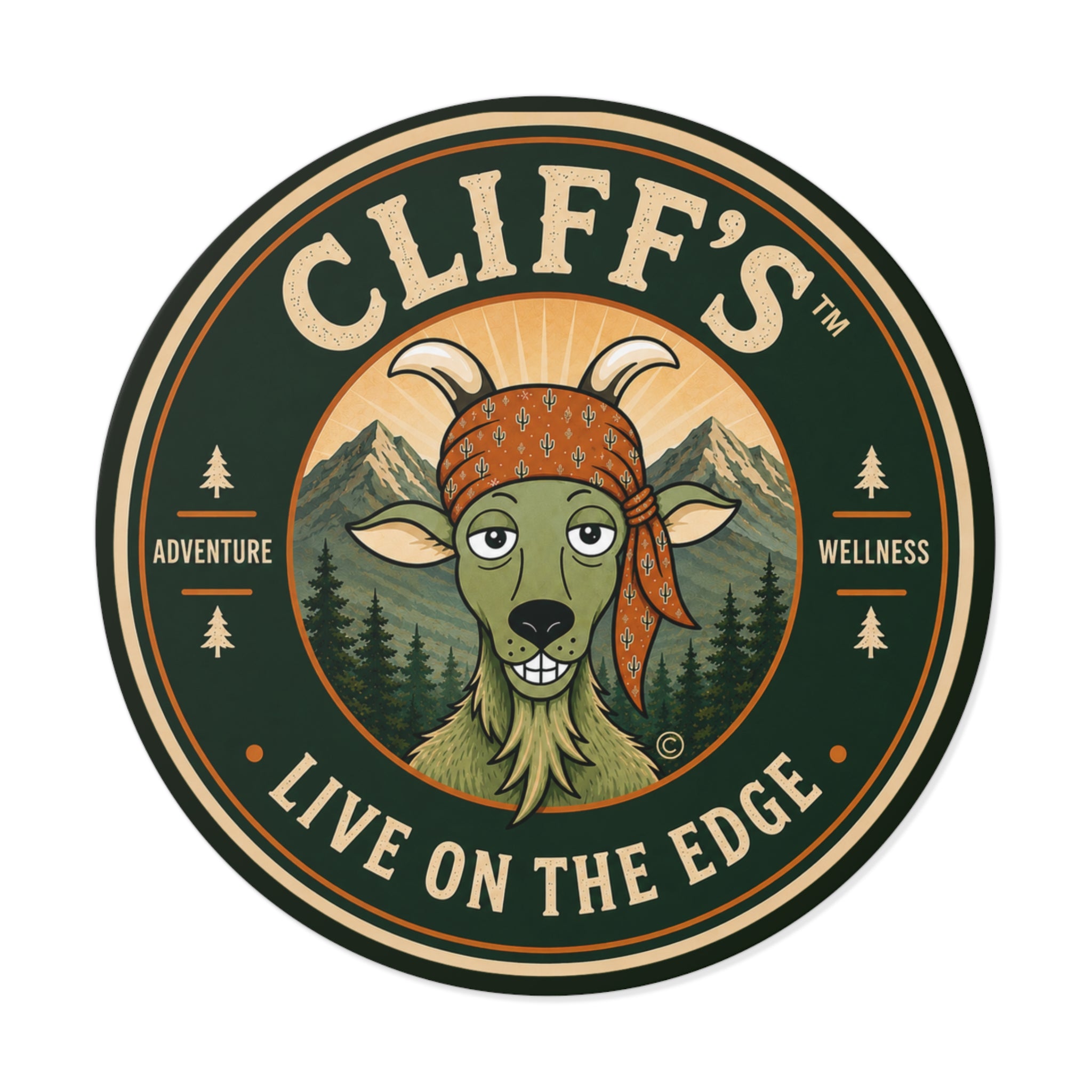 Cliff's™ Live on the Edge Round Logo Vinyl Sticker