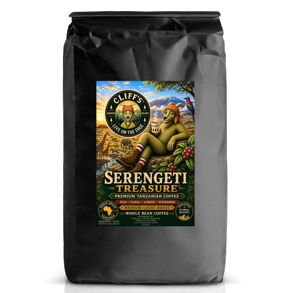 Cliff's™ Serengeti Treasure™ Whole Bean Coffee
