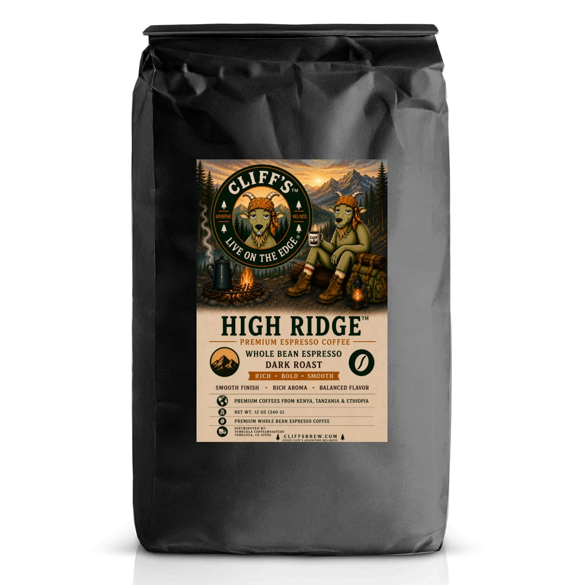 Cliff's™ High Ridge™ Dark Roast, Whole Bean