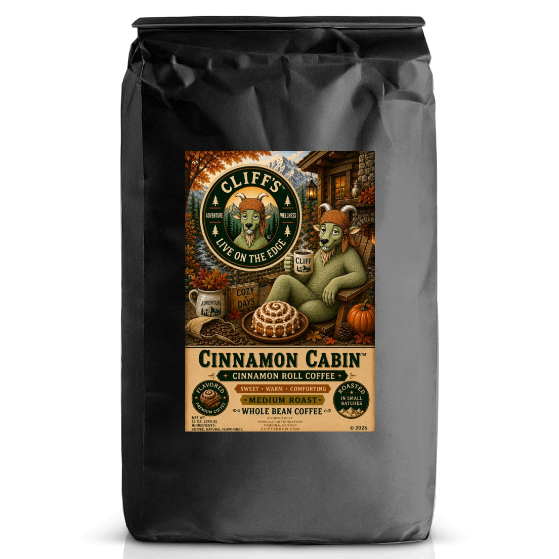 Cliff's™ Cinnamon Cabin™ Whole Bean Coffee